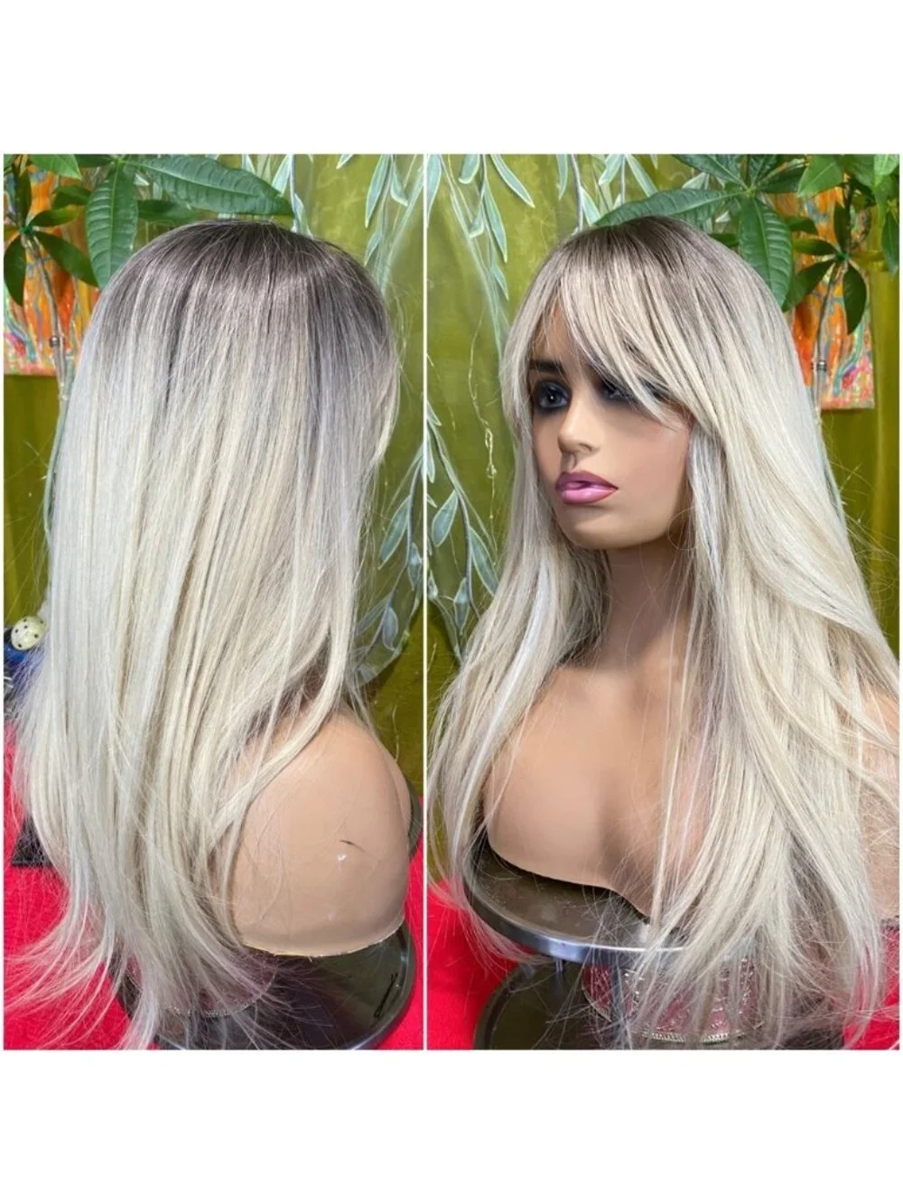 platinum blonde wig with roots